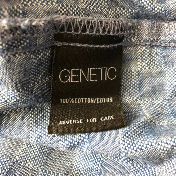 Genetic Womens Liana Drawstring Crop Pants Cotton Lightweight Geometric Blue 32 - Picture 4 of 5